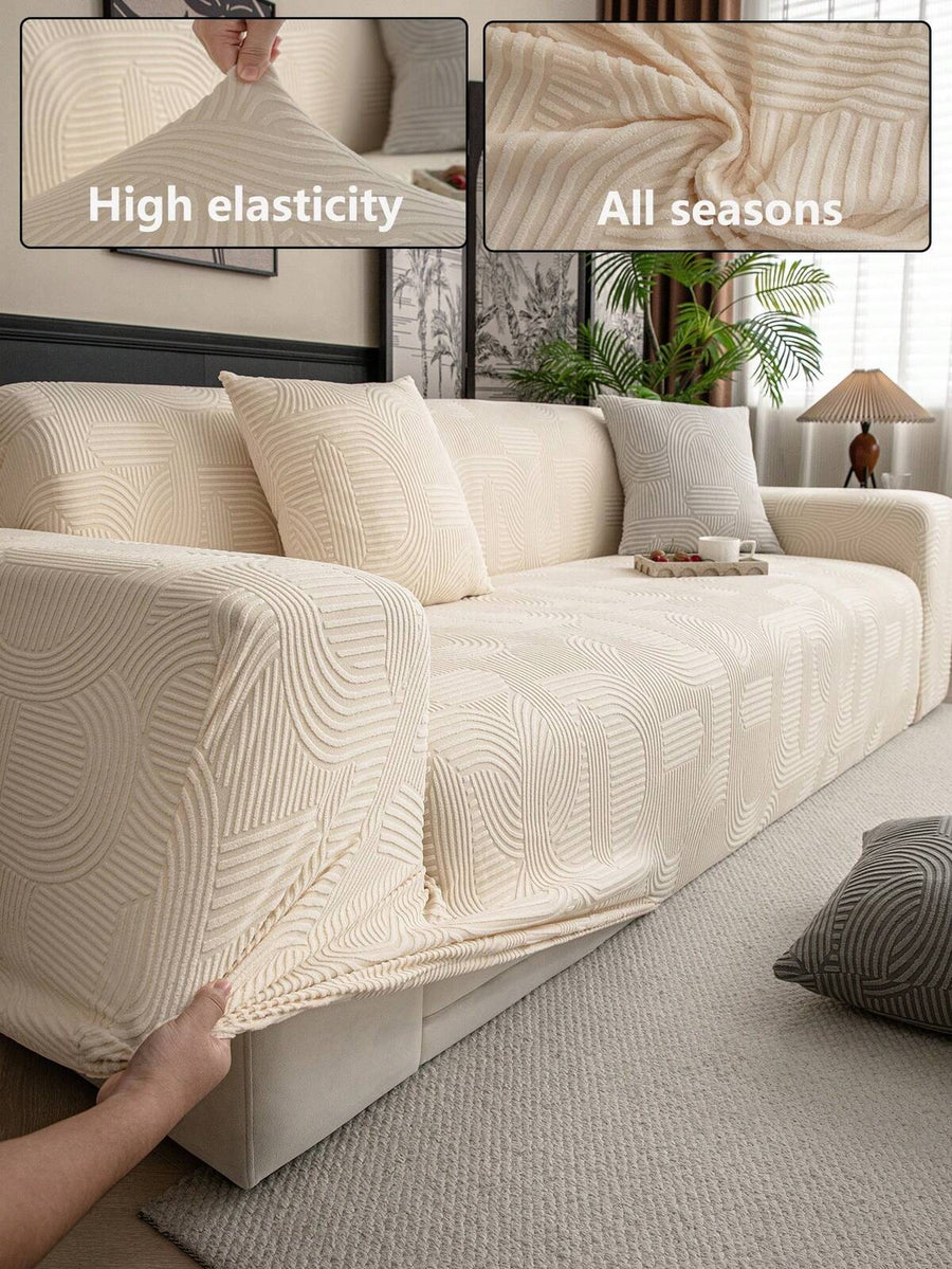 1pc 3D Sofa Cover Multifunction Full Coverage Sofa Cover, Solid Tree Leaf Pattern Design, Protective Sofa Cover For Holiday Decoration, High Elasticity All-Inclusive Sofa Cover, With 1 Pillow Case Gift