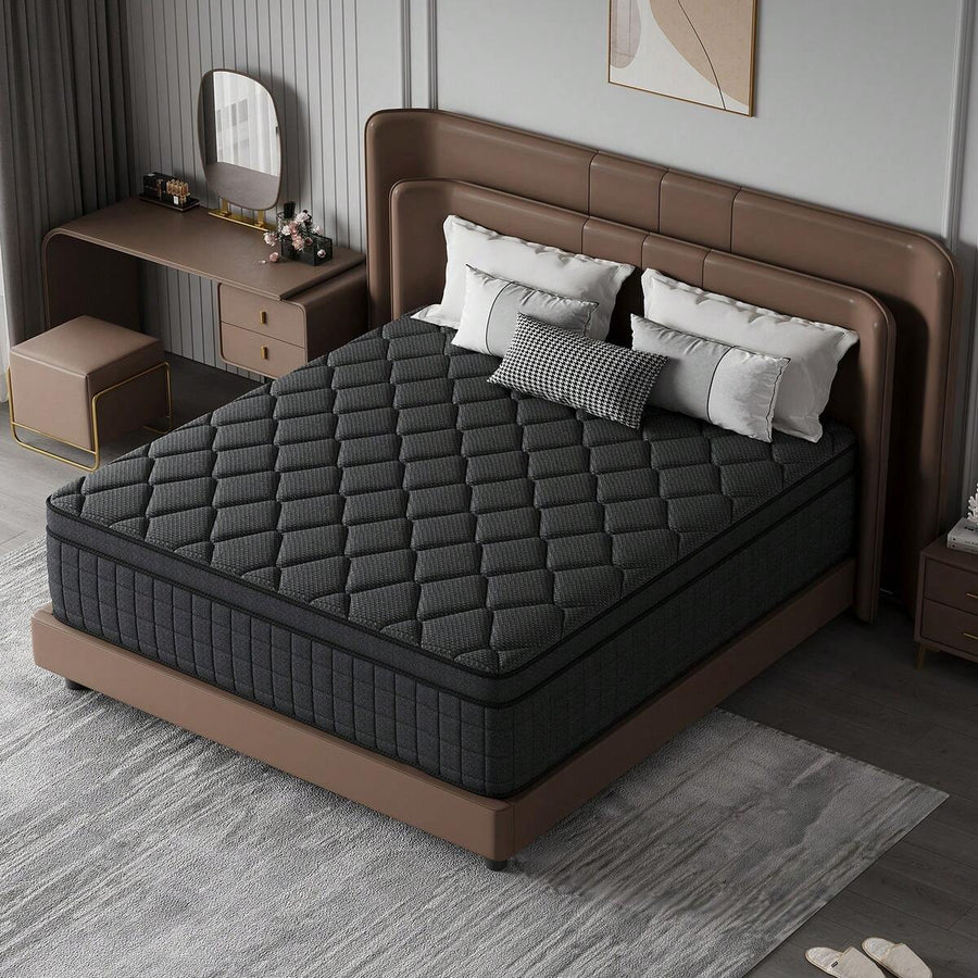 10"12"14" Queen Mattres Twin Full Queen King Size Bed Mattress In A Box, Hybrid Pocket Spring Breathable Cotton Layer Mattress For Motion Isolation & Silent Sleep, Lumbar Support & Pressure Relief, Medium Firm