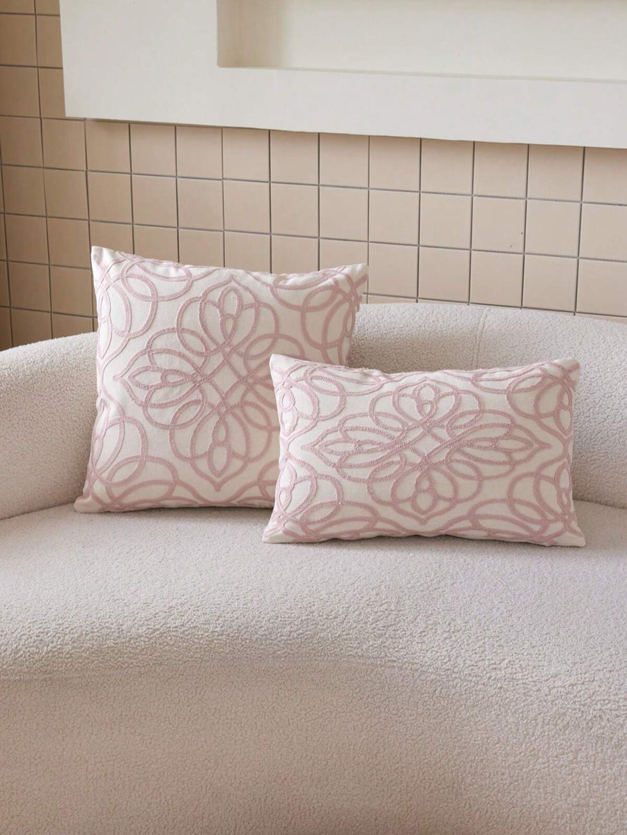 LCUHPCL 1pc 3D Geometric Pattern Embroidered Throw Pillow Cover, Home Decor Suitable For Living Room, Bedroom, Party, Sofa And Various Environments